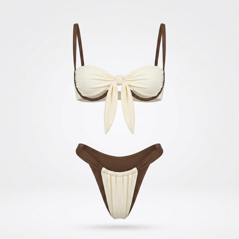 Goldenbergh - Rorel | Two-Tone Tie-Front Bikini Set Women