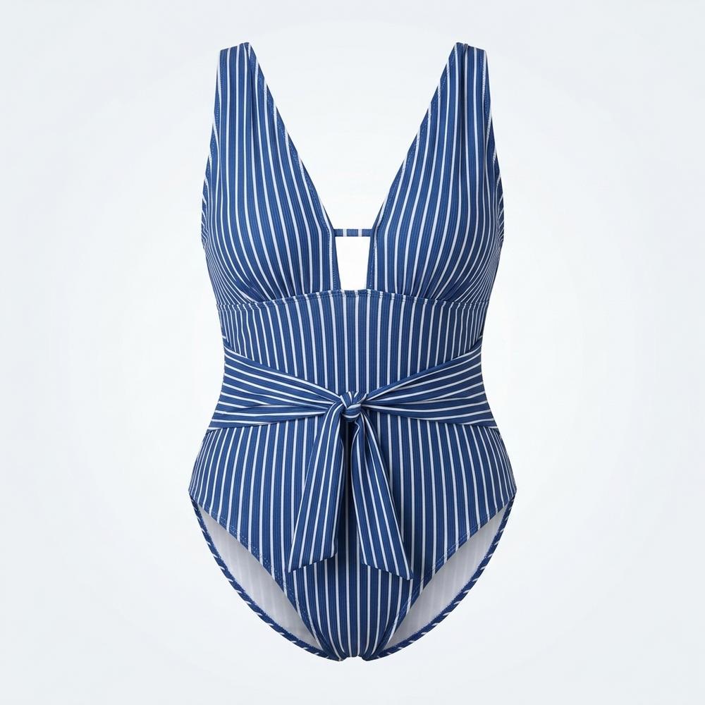 Goldenbergh - Lelar | Striped Belted Swimsuit Women