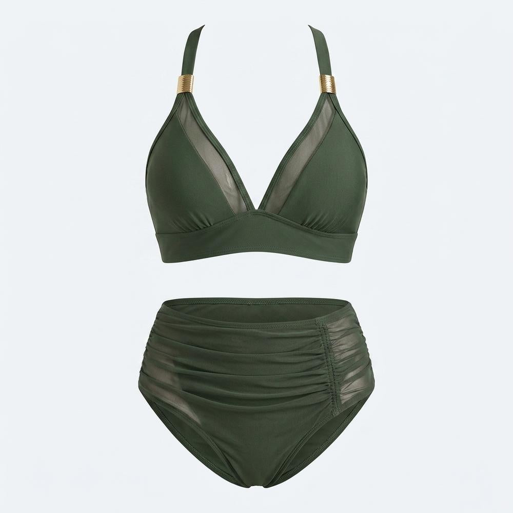 Goldenbergh - Ninal | Halter-Neck Ruched Beachwear Set Women