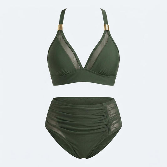 Goldenbergh - Ninal | Halter-Neck Ruched Beachwear Set Women
