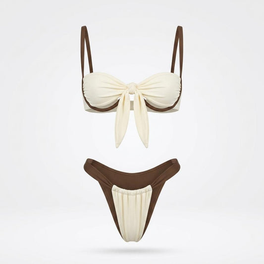 Goldenbergh - Rorel | Two-Tone Tie-Front Bikini Set Women